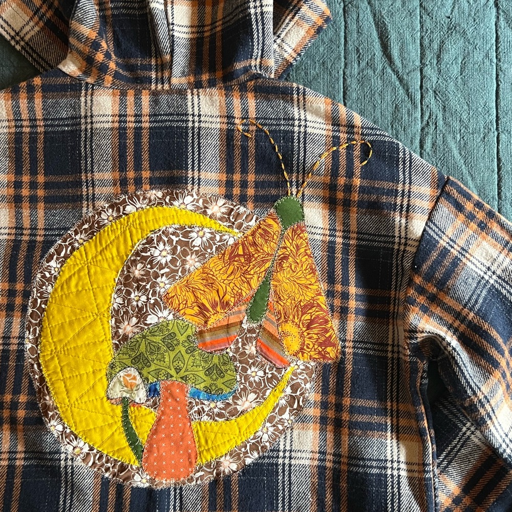 Upcycled Mushrooms, Moths, and Moon Shacket